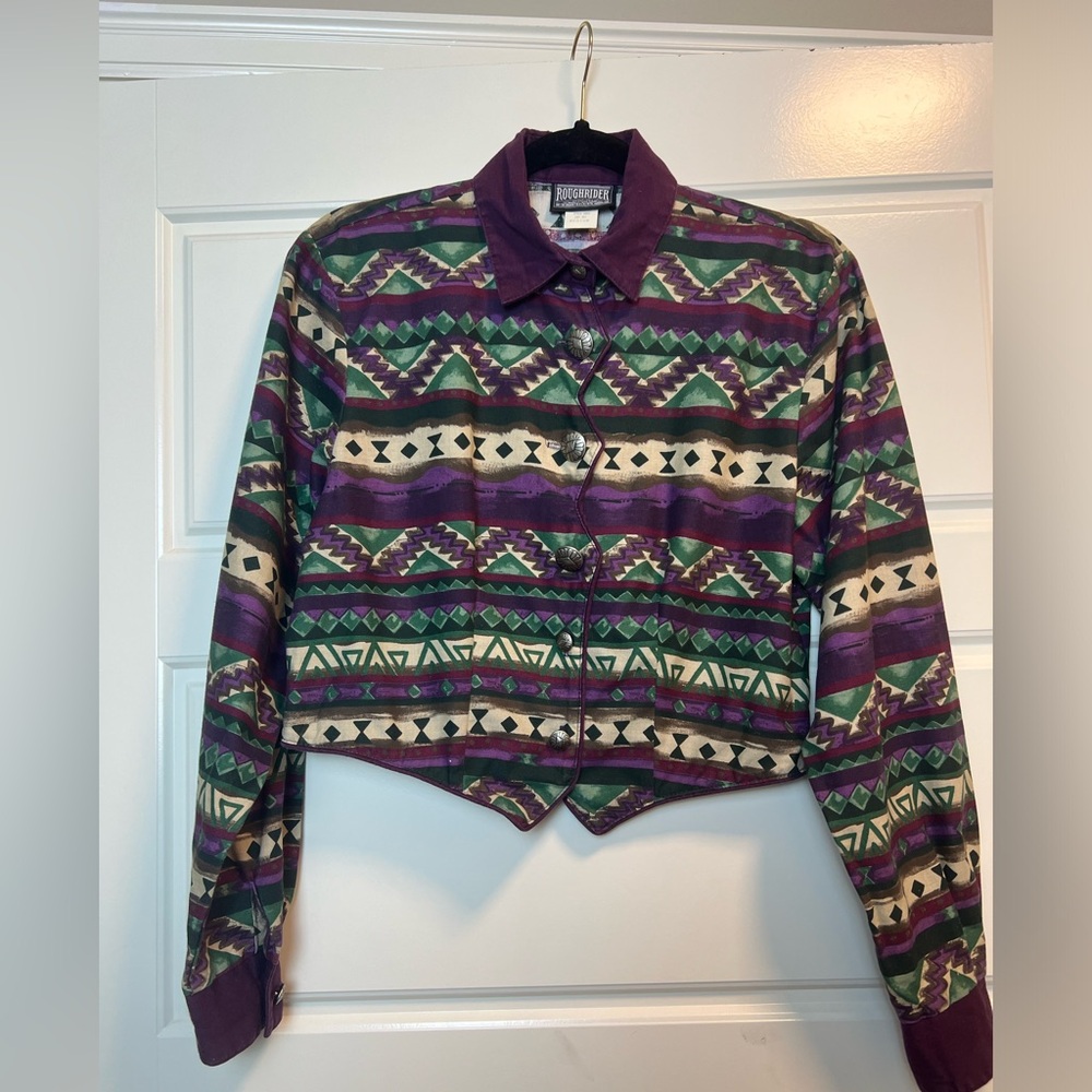 Roughrider Vintage Medium Long Sleeve Crop Button Shirt